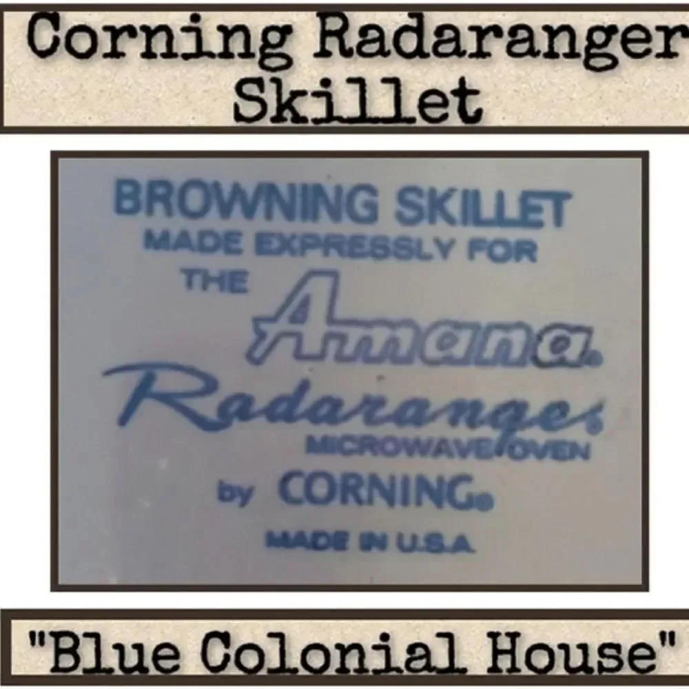80s VTG Corningware The Amana Blue Colonial House 10